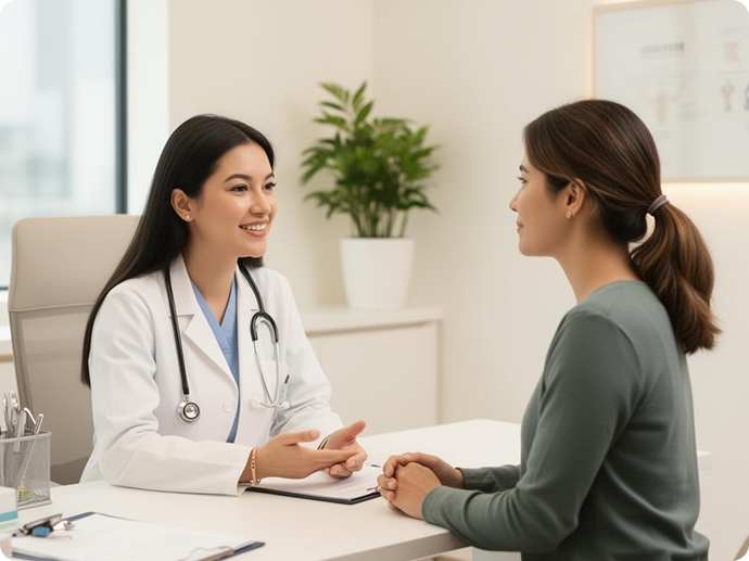 Doctor consulting patient