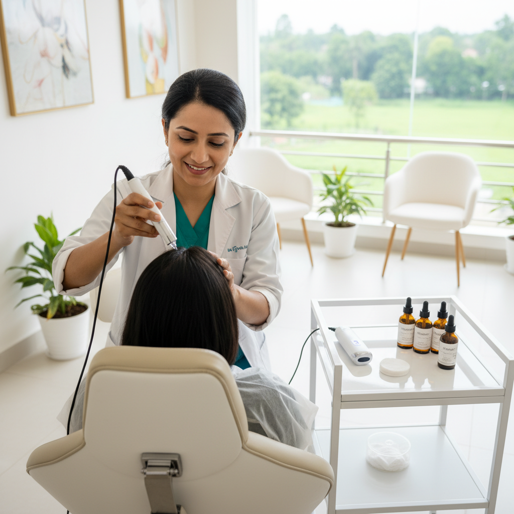 A consultation at Dr. Jumana's Homeo Clinic for hair fall treatment in Vadakkencherry.